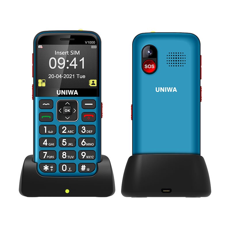 UNIWA V1000 Big Button Big Battery CellPhone 3G&4G Feature Phone for Seniors with SOS